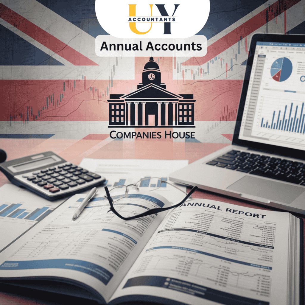 Image of annual accounts prepared for Companies House, showcasing a company's financial statements & disclosures.